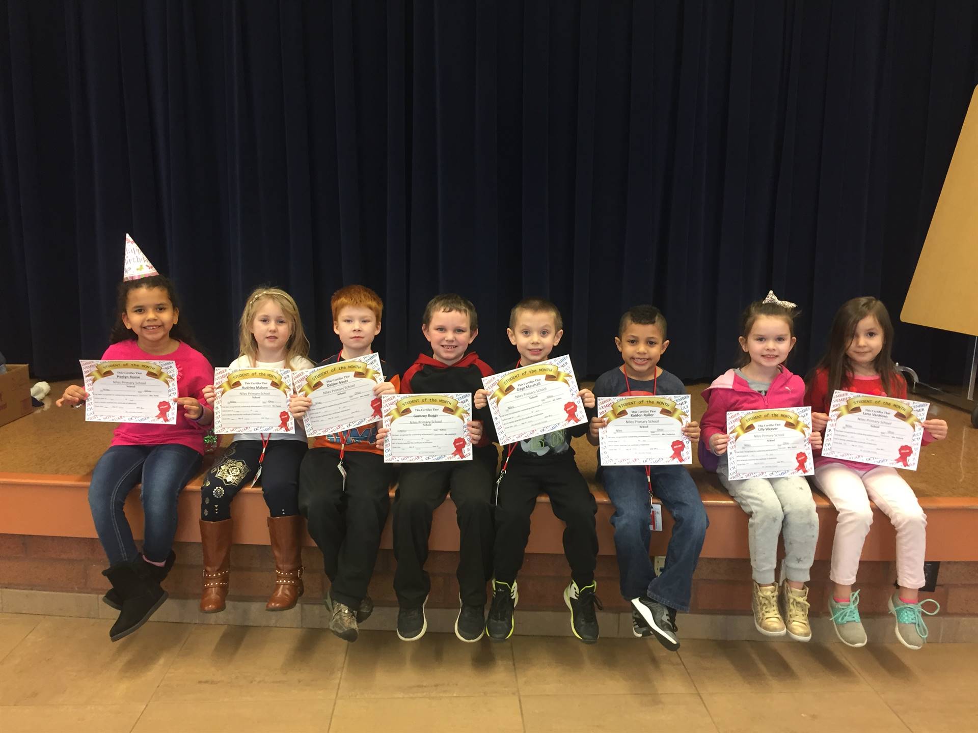 Kindergarten January 2018 student of the month