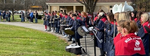 NHS Marching Band Performs at Veterans Ceremony