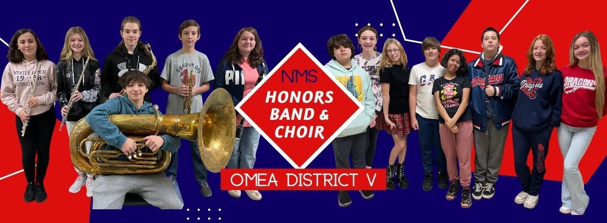 NMS Students selected to OMEA District V Honors Band & Choir