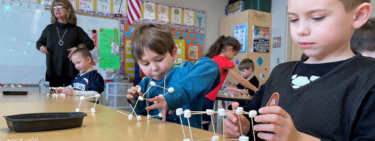 Students Use Toothpicks & Marshmallows to Build 3D Shapes