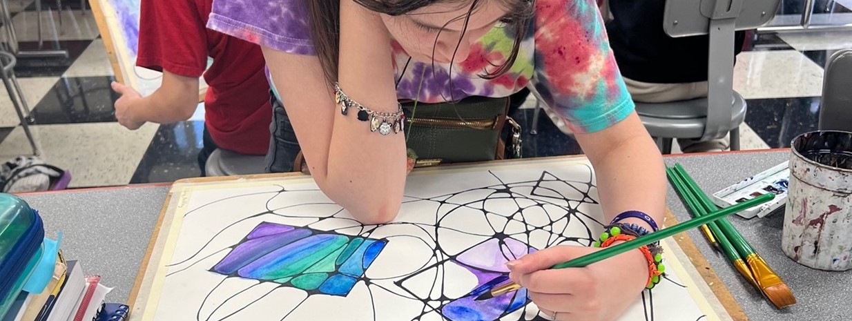 Students use watercolors to create masterpieces!