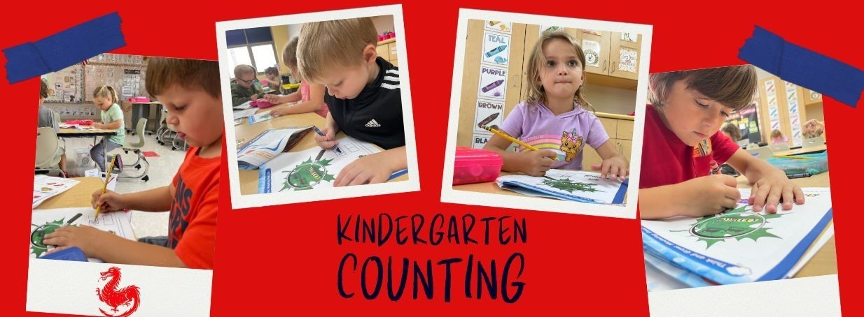 Kindergarten students work on counting skills