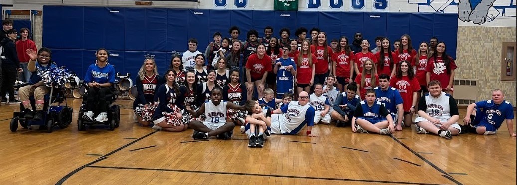 Basketball teams, the pep band, and cheer squad travel to Fairhaven for a friendly scrimmage!