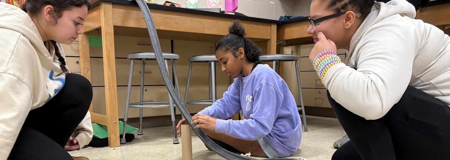 Students construct roller coasters to demonstrate Newton&#39;s Laws of Motion